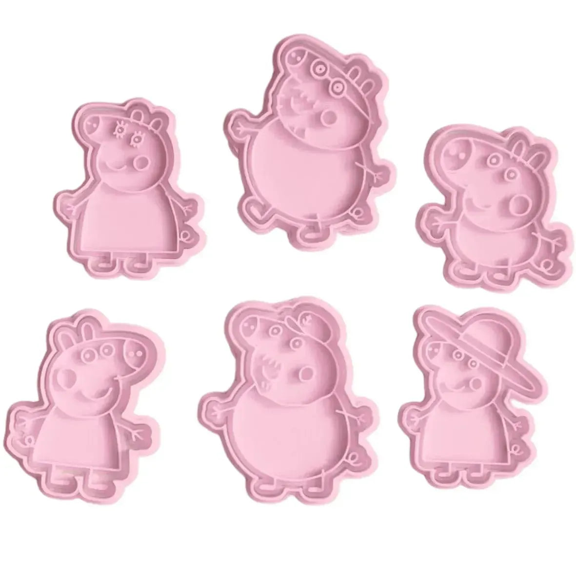6-Piece Cute Cartoon Hippo-Style Biscuit & Fondant Cutter Set